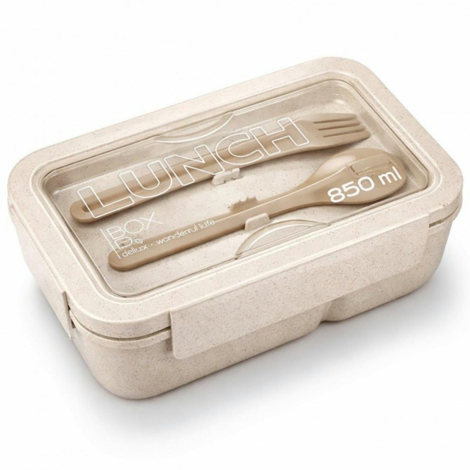 WS-Trend Lunchbox 3-teiliges Kinder-Lunch-Set – Brotdose 850 ml mit Doppel-Fächer Bes, (Set, 3-tlg)