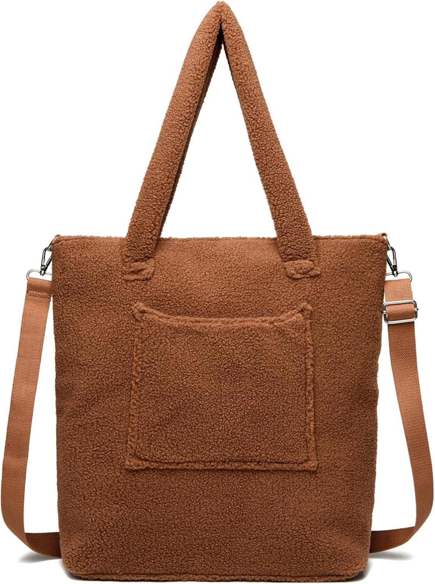 LuxusKollektion Schultertasche Teddyfleece Handtasche Damen Plüsch Schultertasche flauschiger Shopper