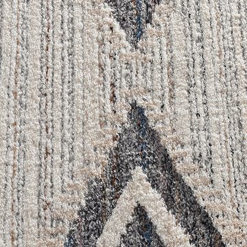 Teppich Boho Teppich mit modern legerem Rautenmuster in creme grau, Teppich-Traum, rechteckig, Höhe: 30 mm