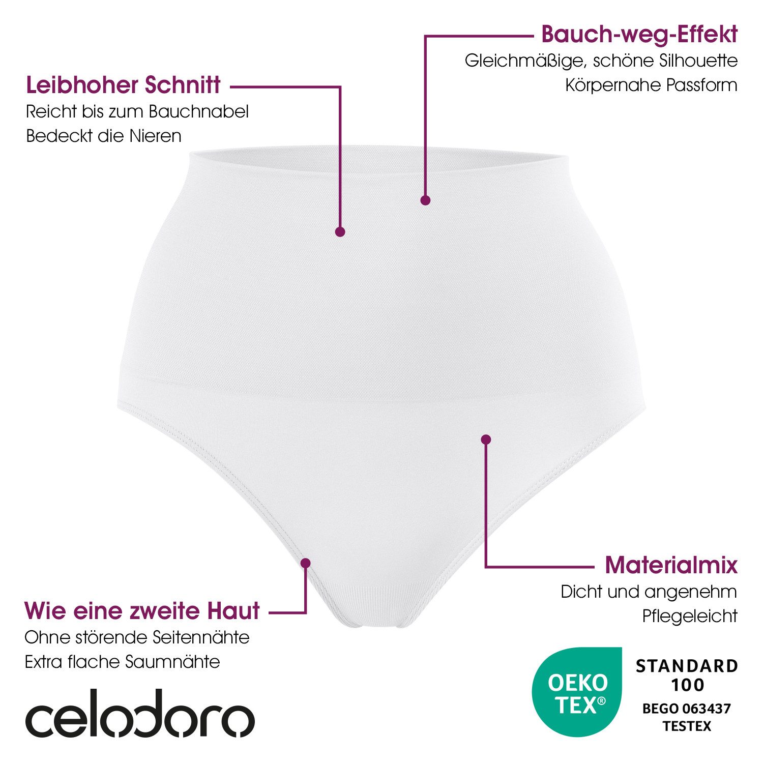 celodoro Slip Damen Form-Slip - Seamless Unterhose mit Shaping-Effekt – Bild 5 von 5