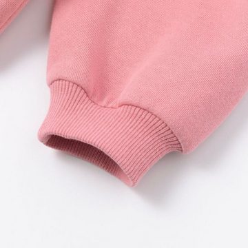 suebidou Sweatshirt Pullover mit Ballonärmeln für Mädchen Oberteil mit Print altrosa