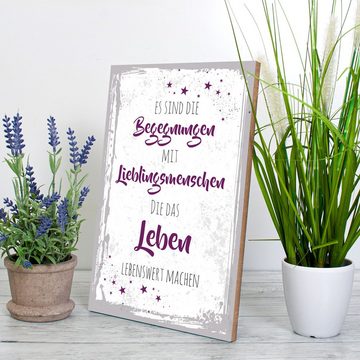 Kreative Feder Holzbild Deko-Bild „Lieblingsmensch“ aus Holz, mit Motiv & Spruch, ideales Geschenk für Freunde & Familie