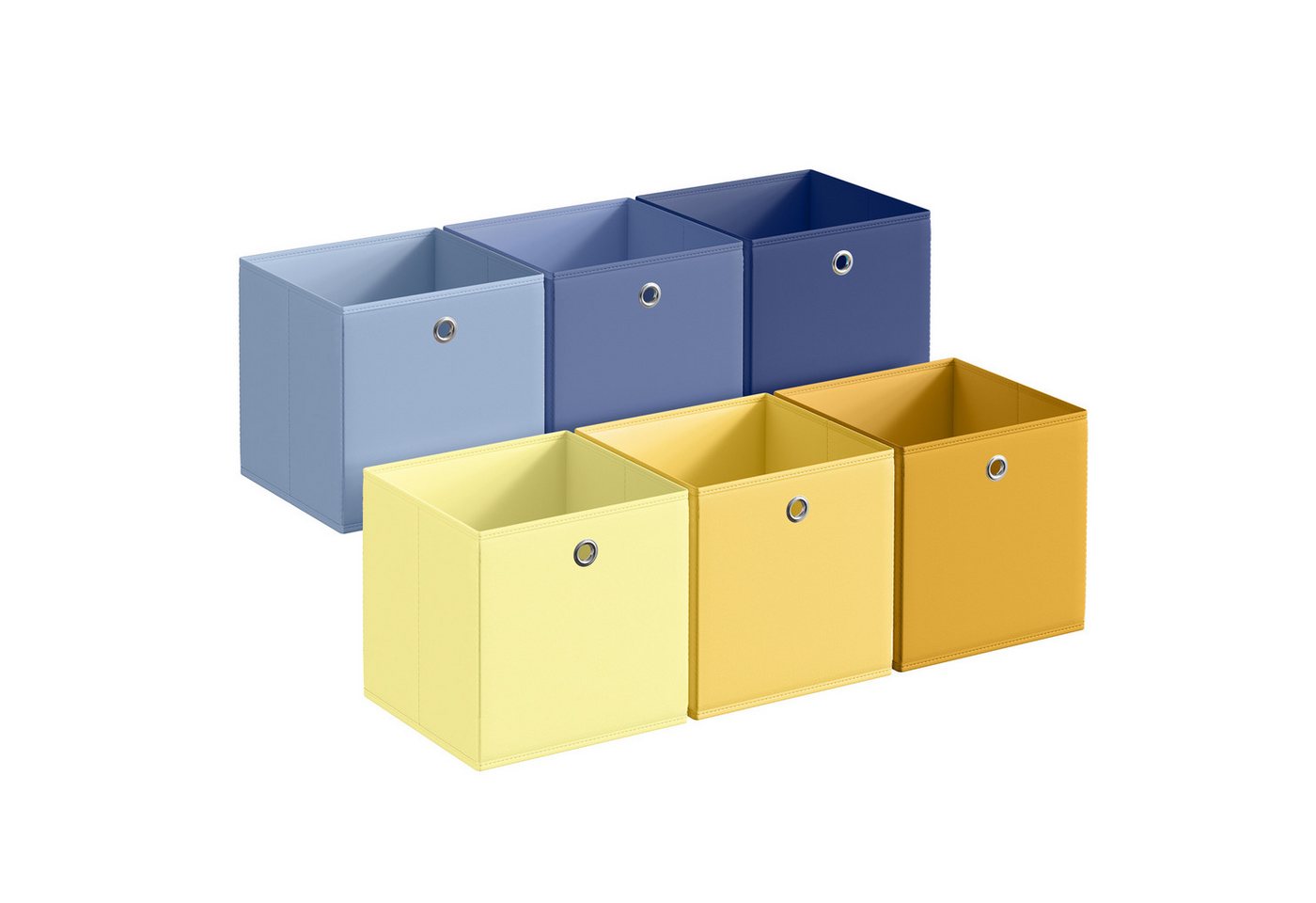 SONGMICS Aufbewahrungsbox Ordnungsboxen, geruchsneutral, Faltbox, für Schlafzimmer, Wohnzimmer, 6er Set, 30 x 30 x 30 cm, Stoffbox, Organizer bunt, Aufbewahrungskorb