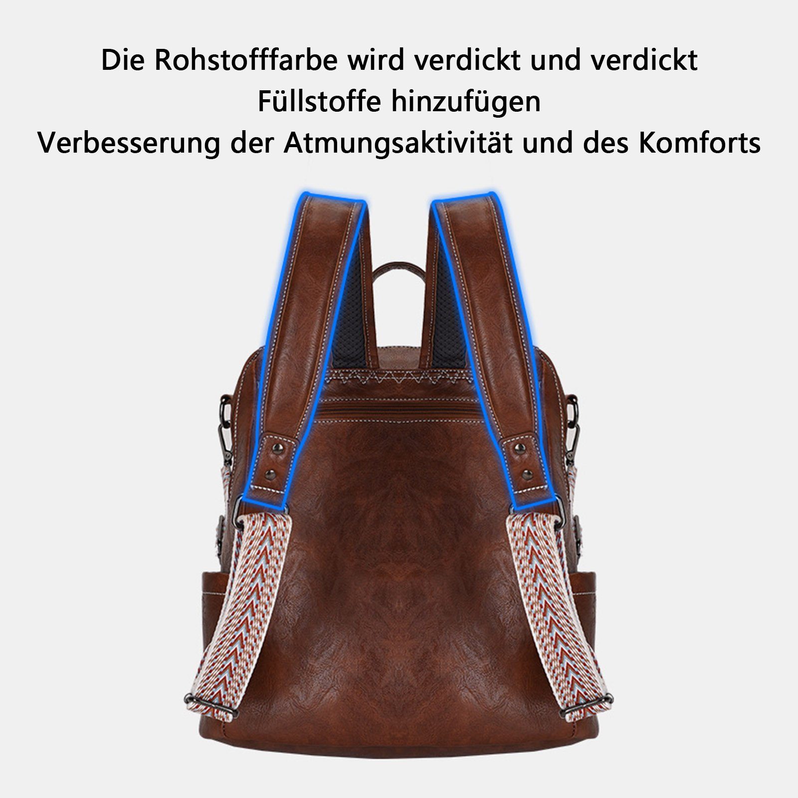 Laptoprucksack Handtasche), Arbeit Mit Teenager Reiserucksack Leder für Reisen Schultertasche, Freizeit Schule Damen Business cm, Laptop, (32x35x15 Schwarz Rucksack REDOM Lederrucksack Rucksack, Jungen Schulrucksack Notebook Herren