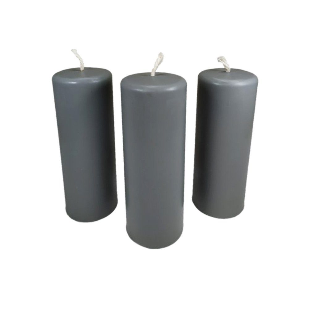 NKlaus Formkerze 3x Stumpenkerzen Rustikal Höhe 95mm Ø34mm aus Bien