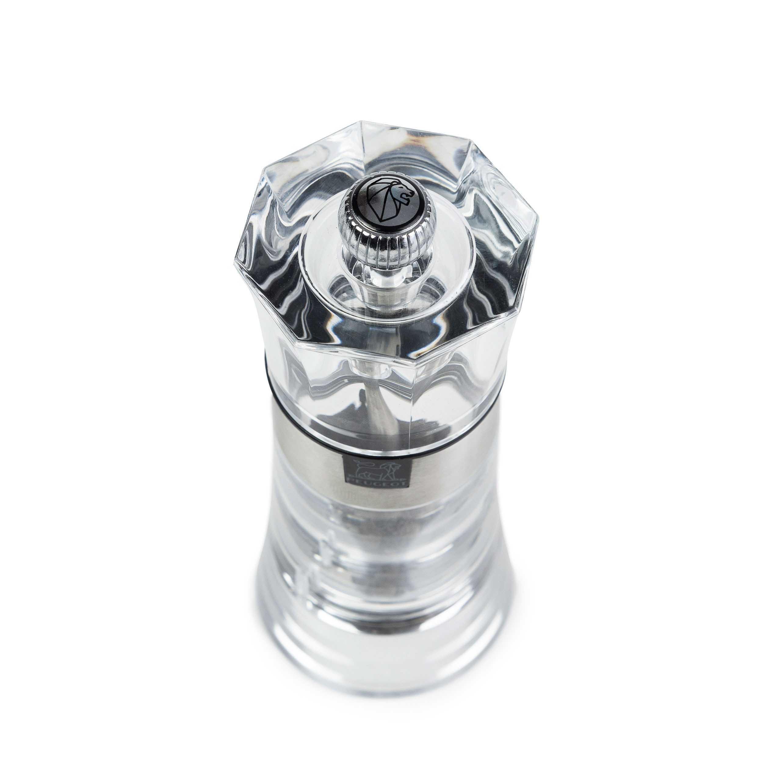 PEUGEOT Pfeffermühle OSLO 14cm Acryl Edelstahl Gewürzmühle Stahlmahlwe Manuell Manuell