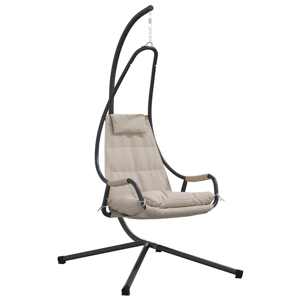 vidaXL Hollywoodschaukel Hängendes Ei-Stuhl Taupe 94 x 107 x 196,5 cm Stahl, 1-Sitzer, 1 tlg.