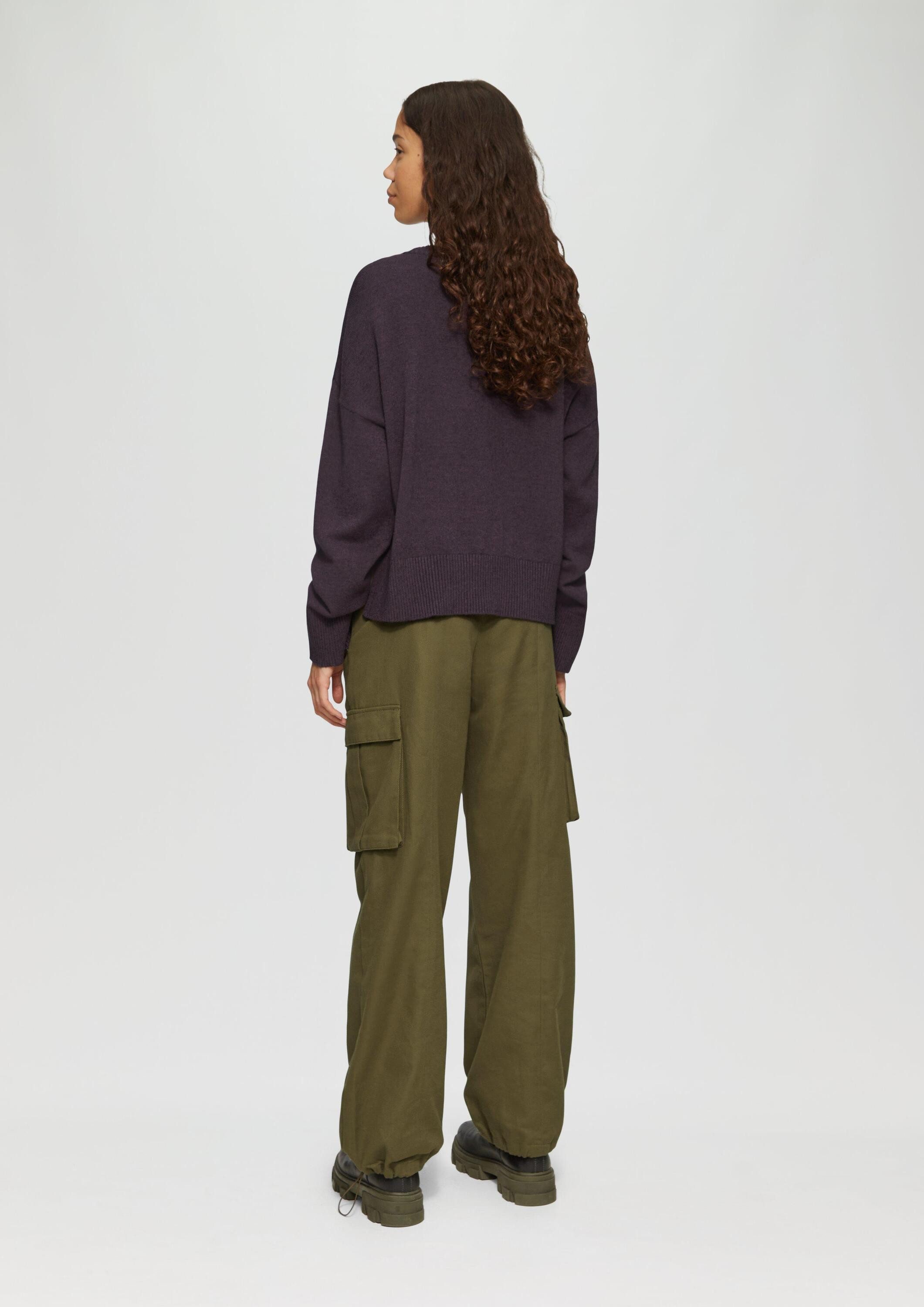 QS Longpullover Strickpullover Weicher Strickpullover mit seitlich geschlitztem Saum
