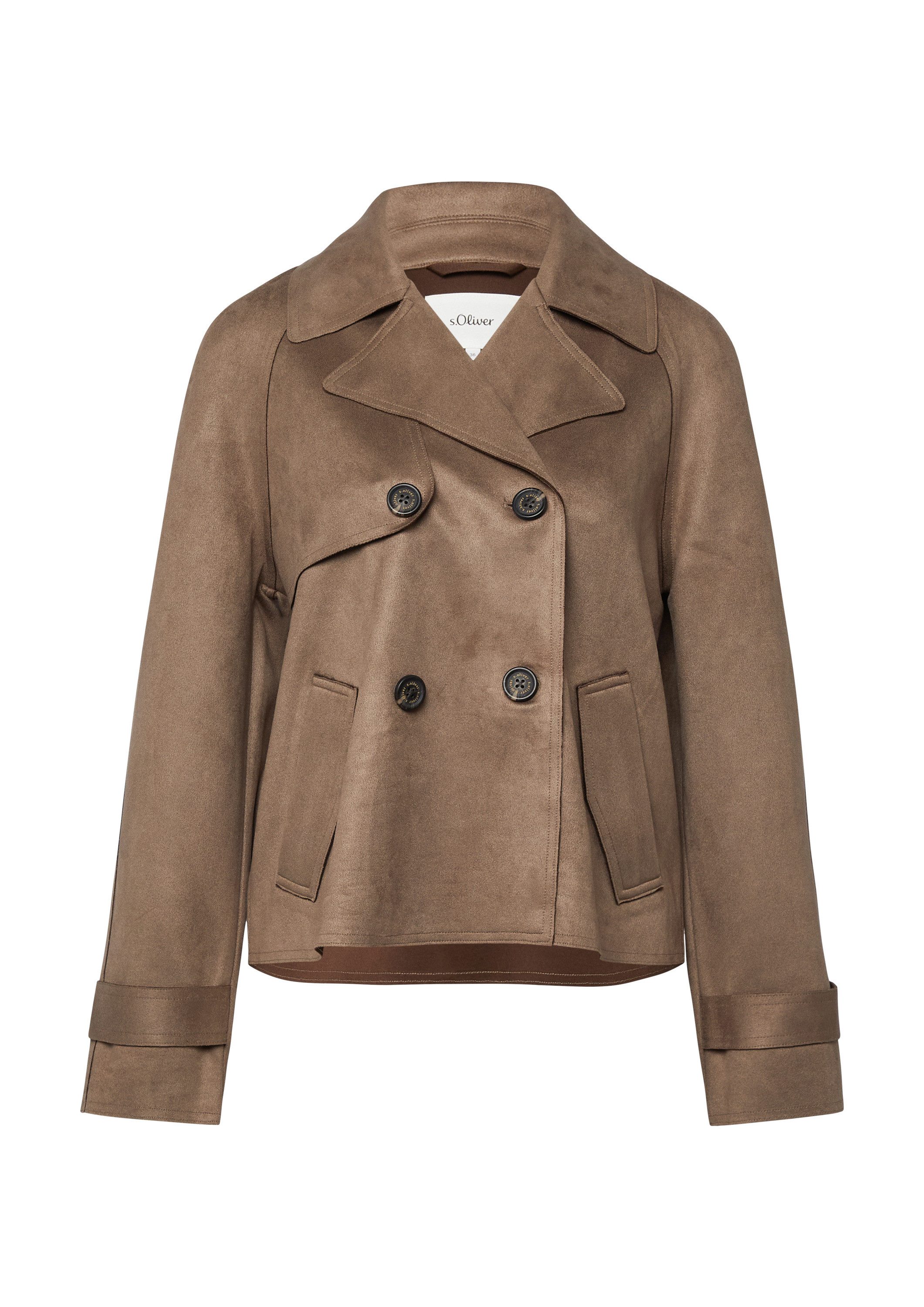 s.Oliver Funktionsjacke Outdoor-Jacke Cabanjacke im Relaxed Fit in Veloursl günstig online kaufen