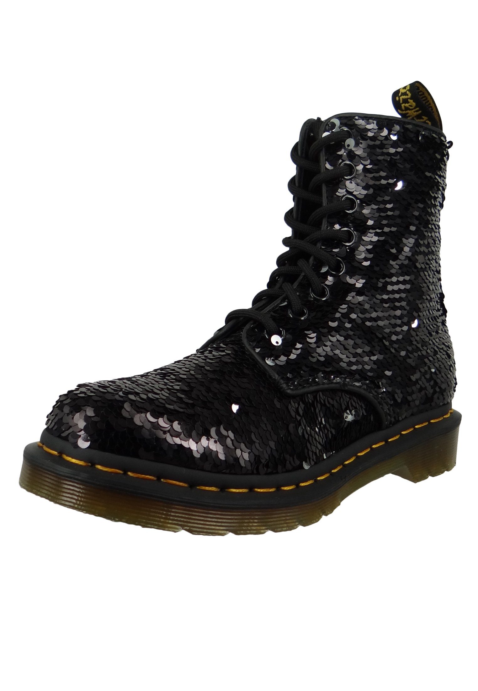 DR. MARTENS 24591016 1460 Pascal Sequin Black Silver Stiefelette