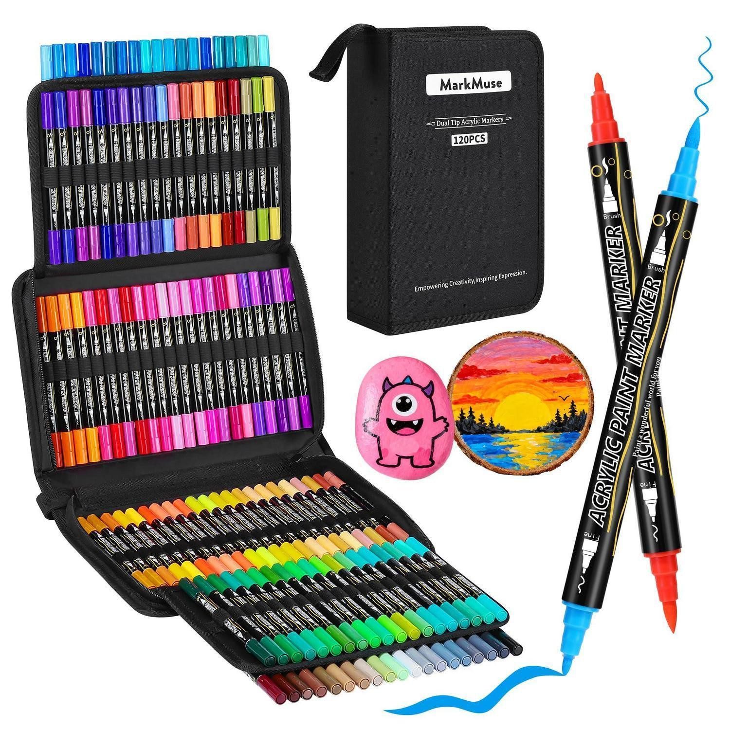 LuxusKollektion Marker Acrylstifte Set 120 Farben Doppelspitze