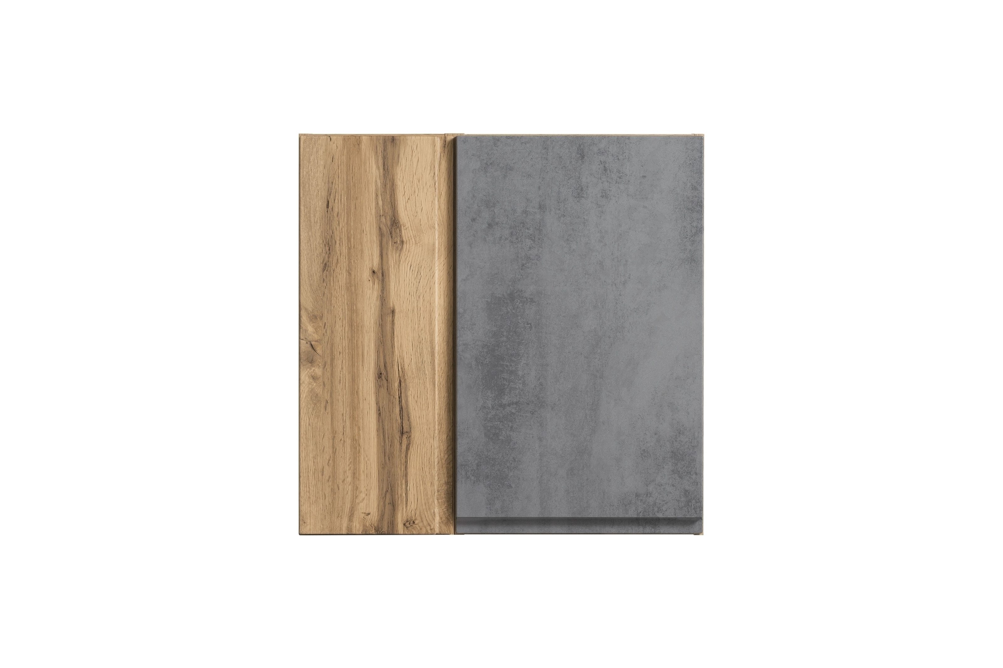 HELD MÖBEL Hängeschrank in betongrau, wotaneiche, MDF - 65x64x20cm (BxHxT)