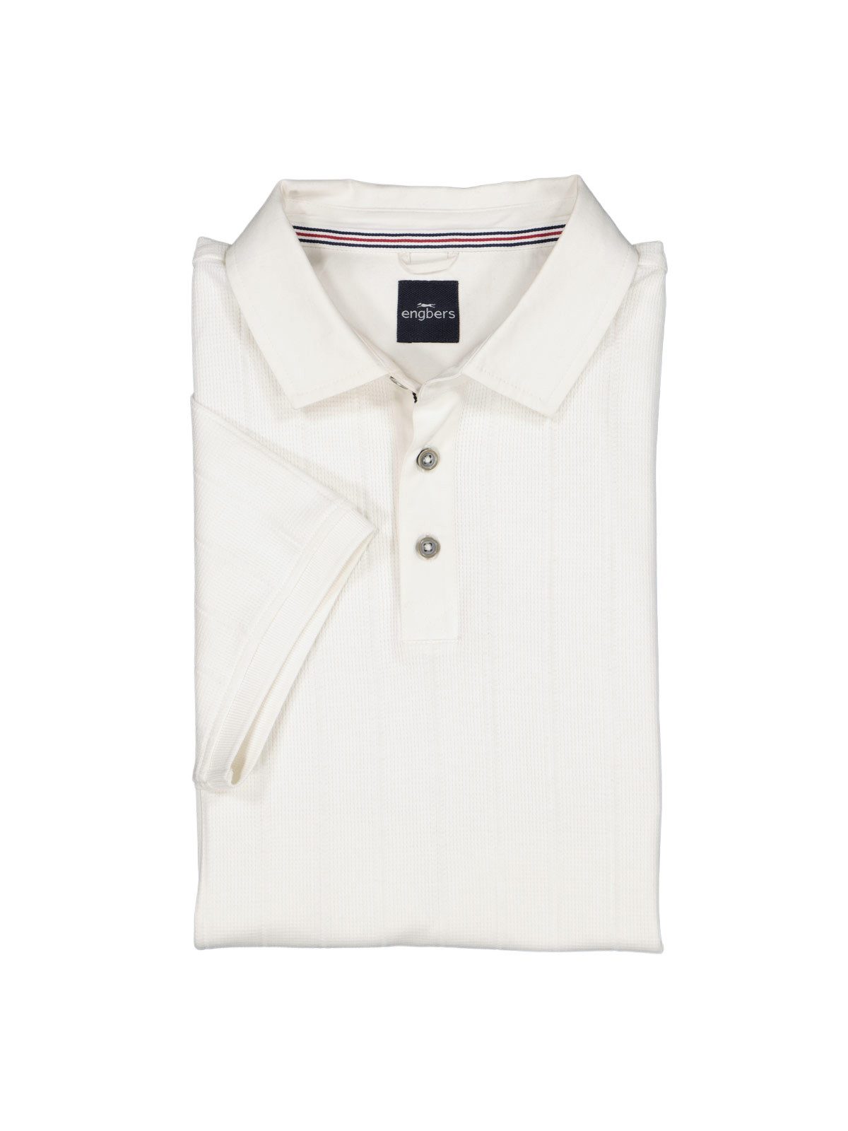 Poloshirt Herren Poloshirt mit Knopfleiste, Reinweiss