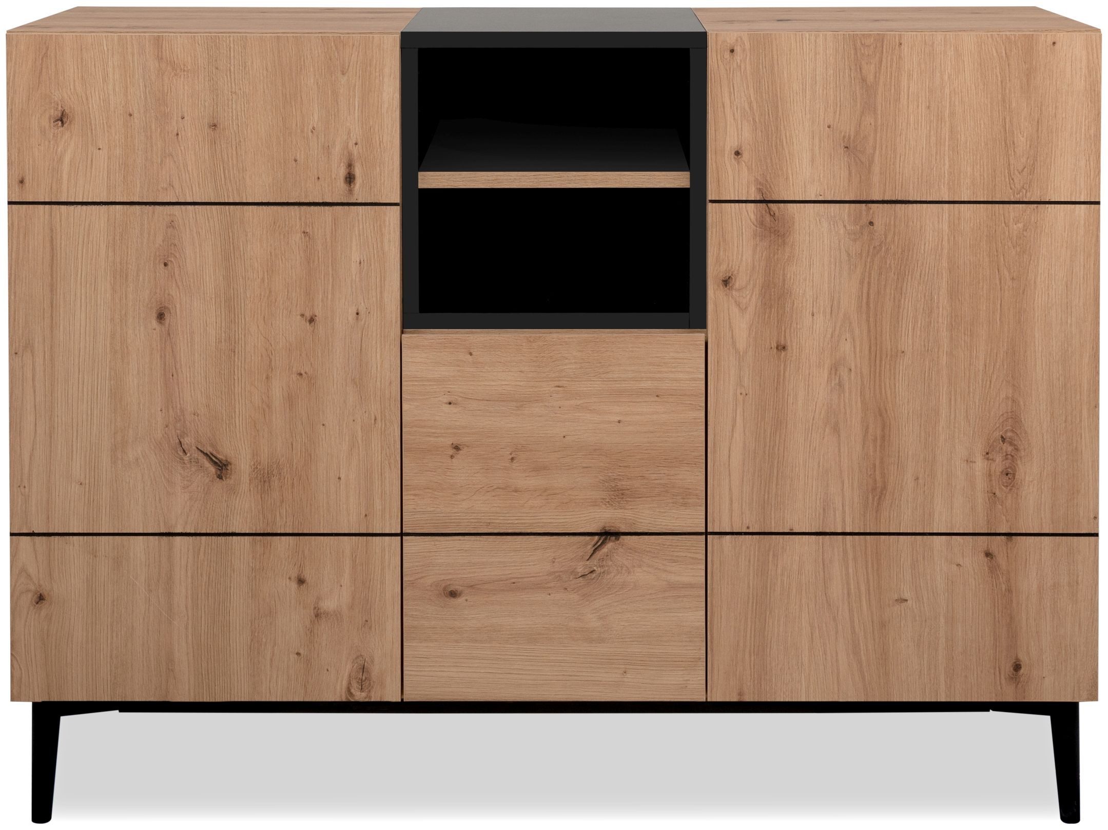 Finori Kommode, Artisan Oak / Schwarz B x H x T ca. 120 x 90 x 42 cm