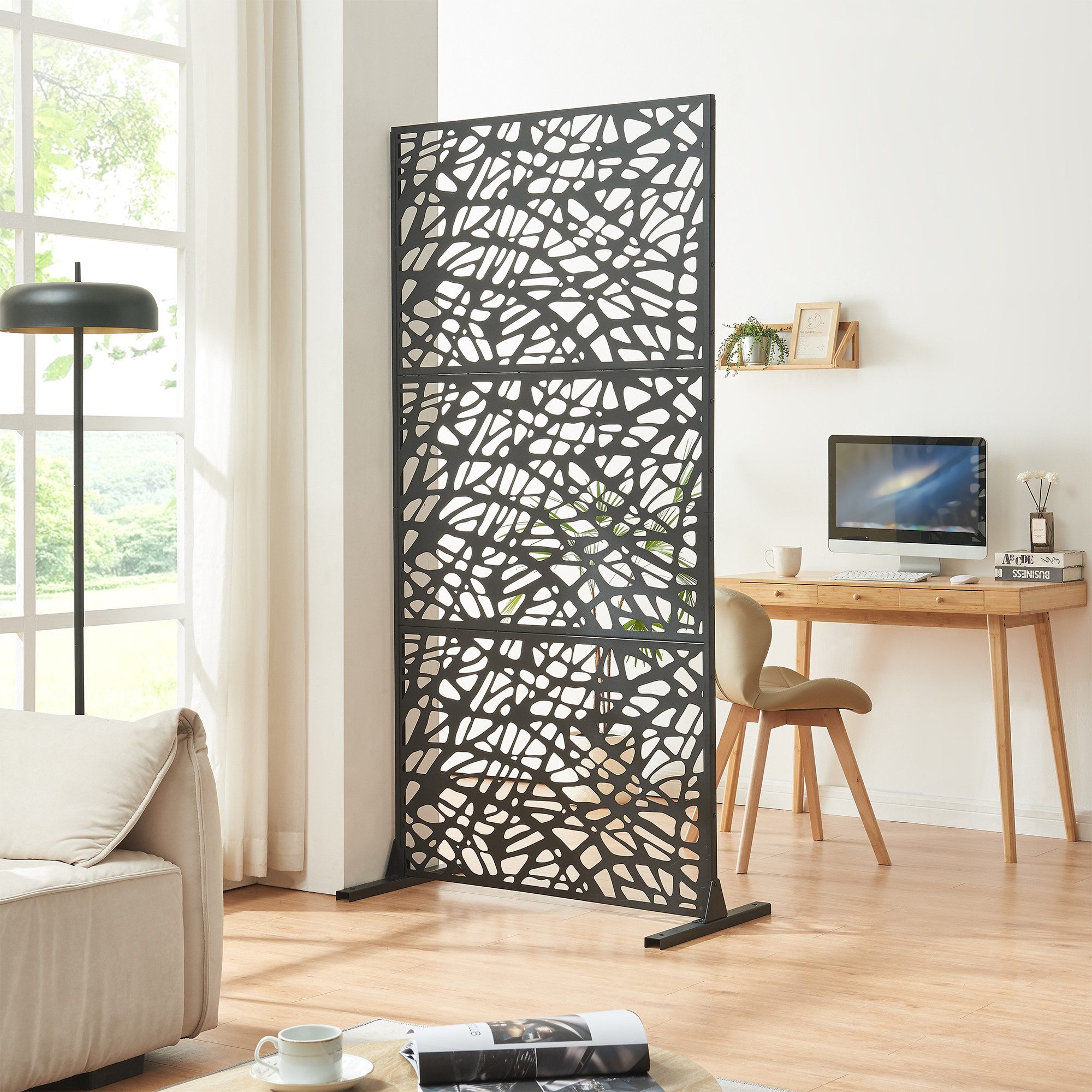 casa.pro Raumteiler, »Poskind« Indoor verzinkter Stahl 200 x 100 x 50 cm Schwarz