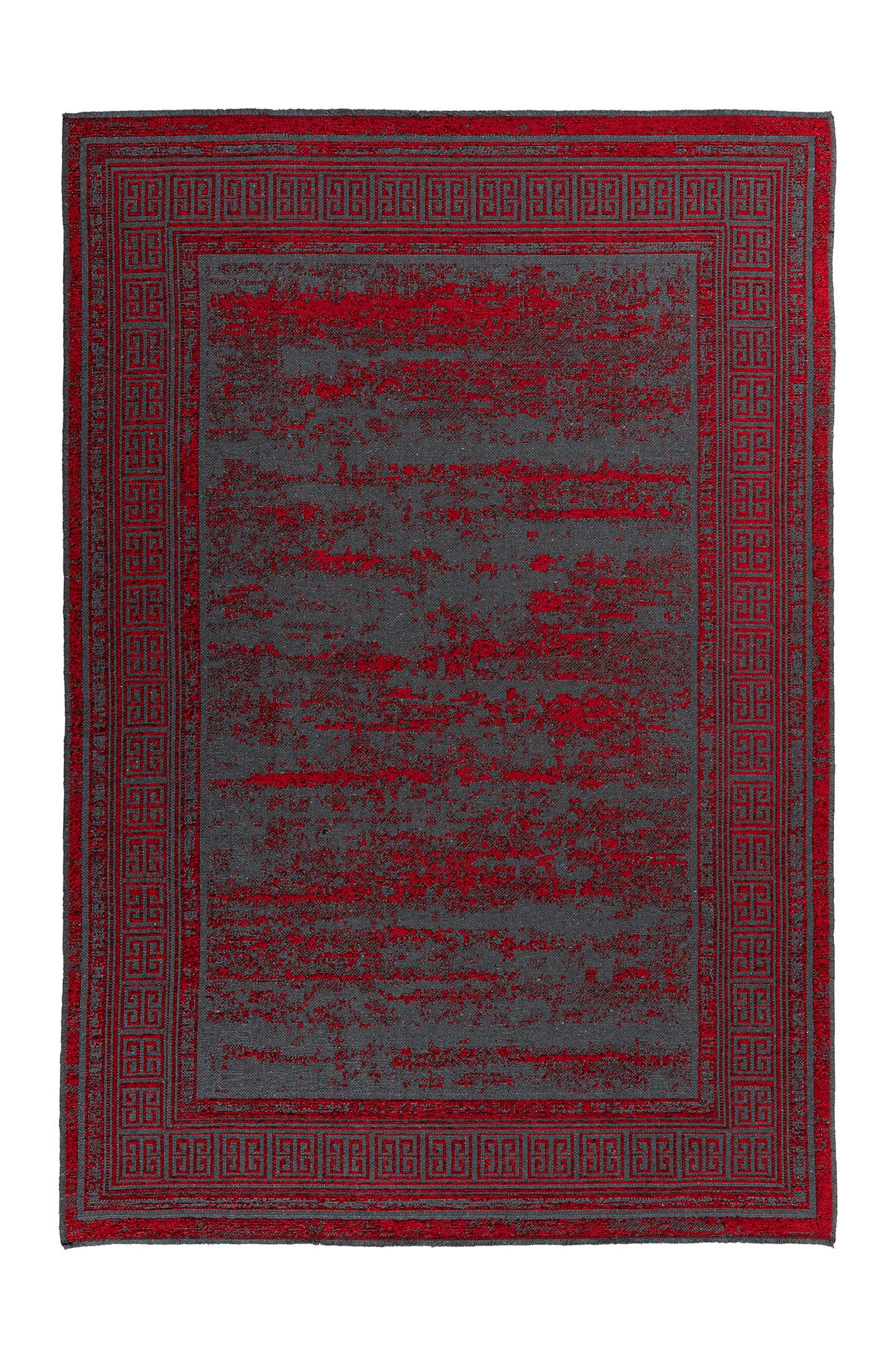 Kayoom Teppich Kalea 325, rechteckig, Höhe: 8 mm, Flachgewebeteppich mit Relief-Design, Used-Look, moderne Farben