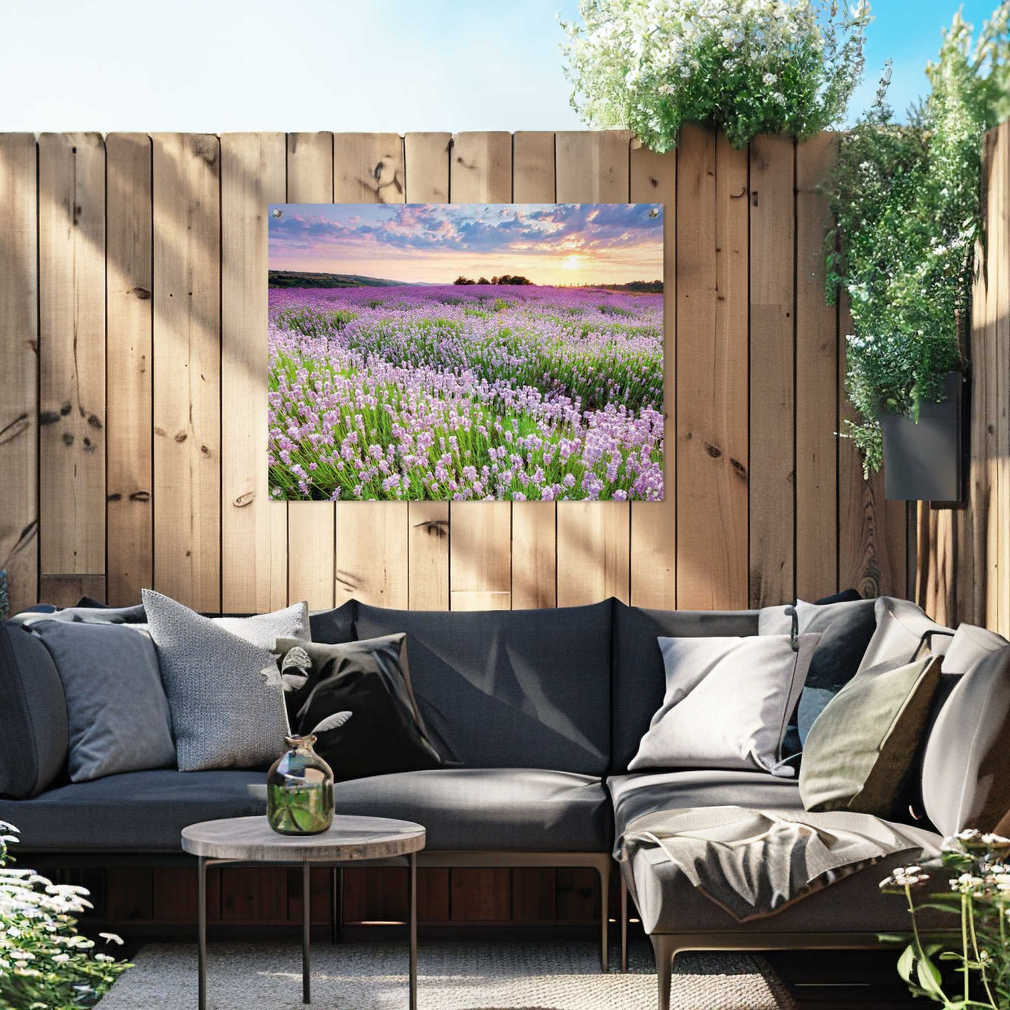Reinders! Poster Lavender Field, Garten - Landschaft - Natur - Lila - Leinwand - 80x60 cm