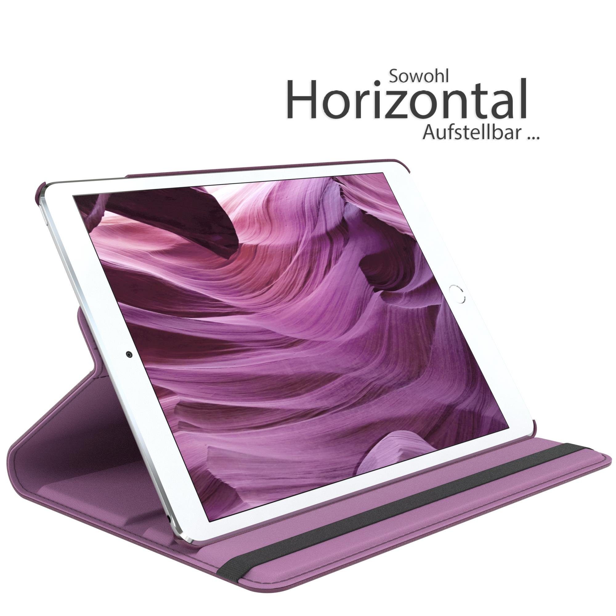 EAZY CASE Tablet-Hülle Rotation Case für Apple iPad Air 2 9,7 Zoll, Tablet-Hülle Bookstyle Case Fullcover Schutz Tasche Stehfunktion Lila