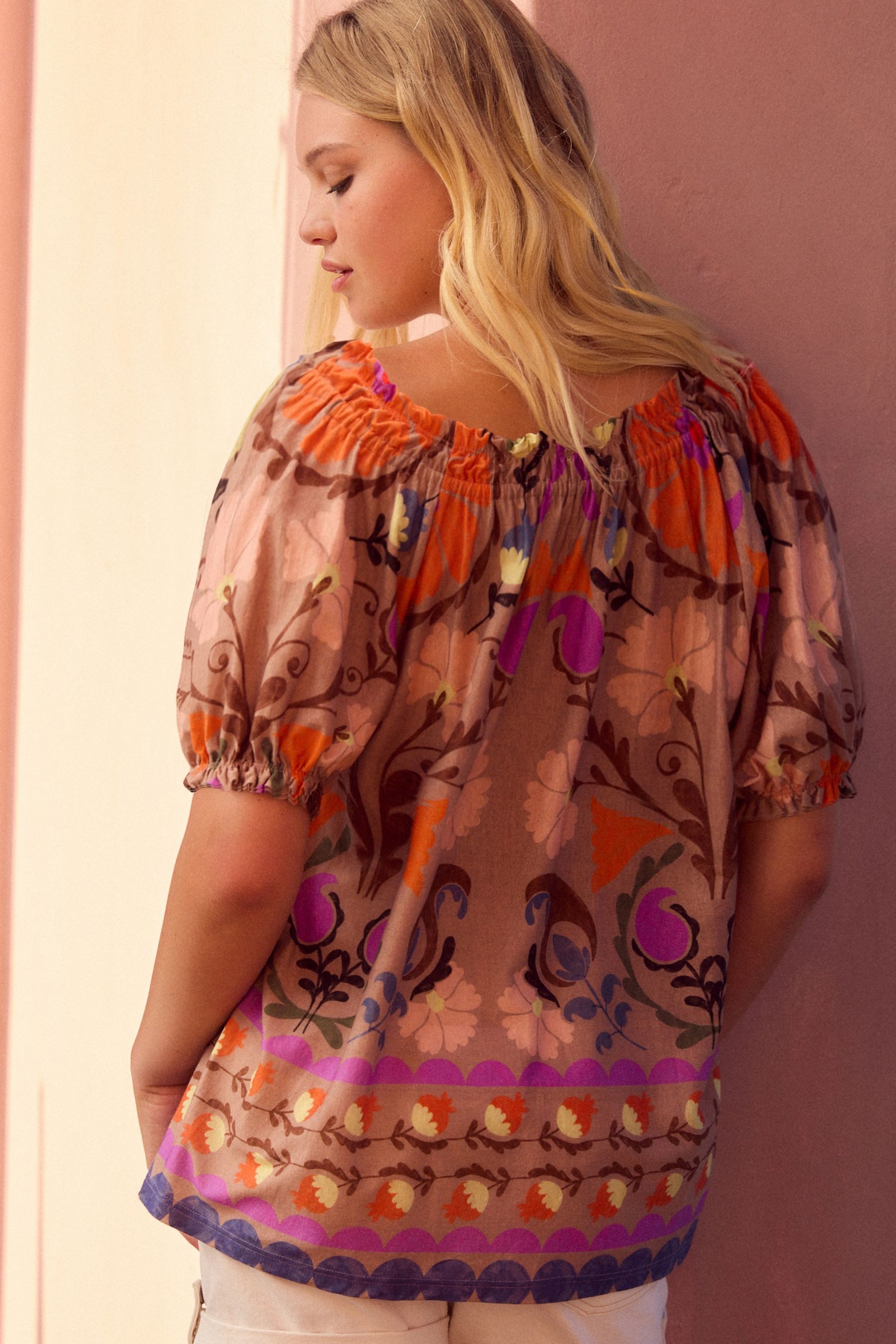 Next Blusenshirt Kurzärmelige Bluse mit gerafftem günstig online kaufen