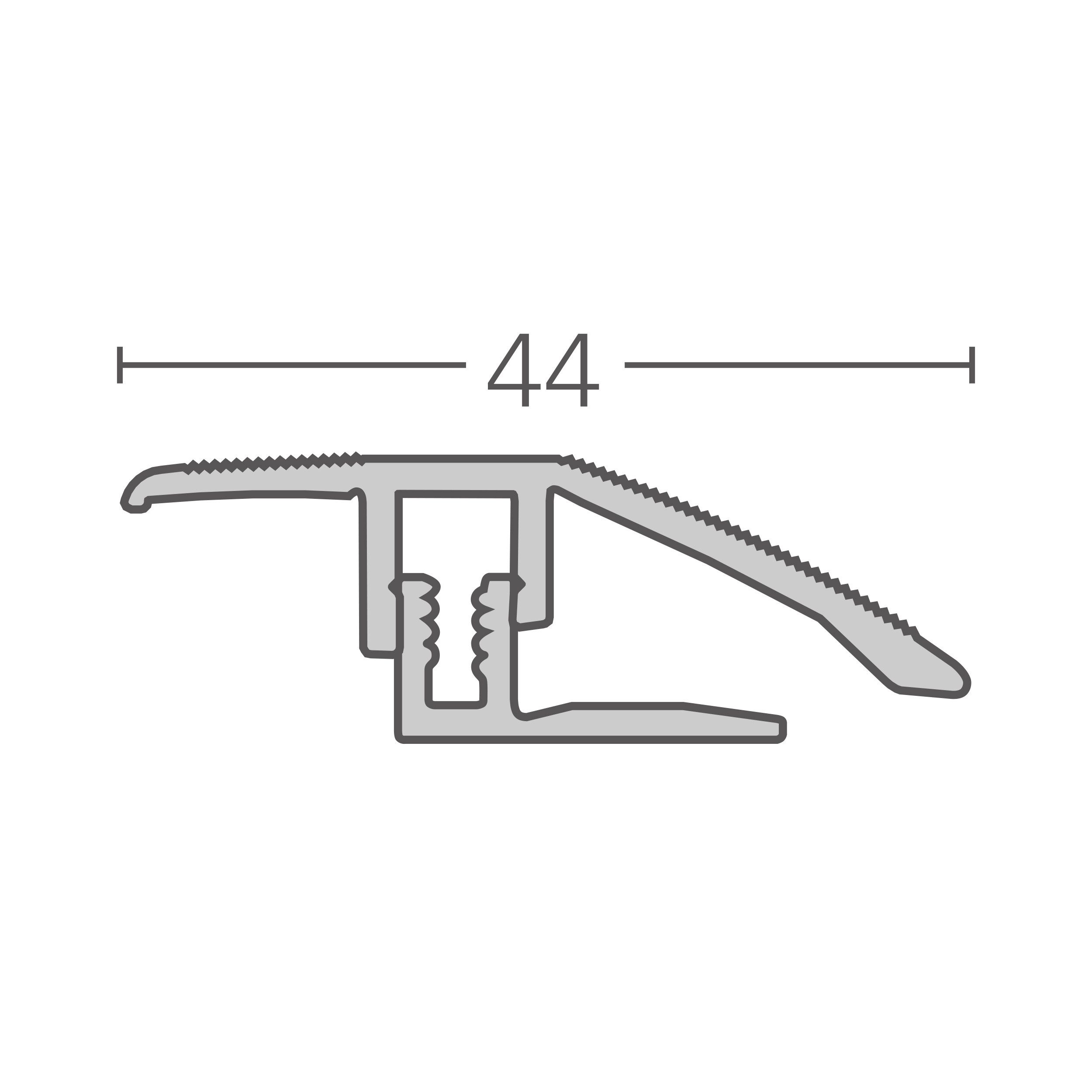 PARADOR Anpassprofil Aluminium eloxiert Edelstahl (Aluminium eloxiert, 1-St., Für Produkte von 7 bis 15 mm), Für einen optimalen Höhenausgleich