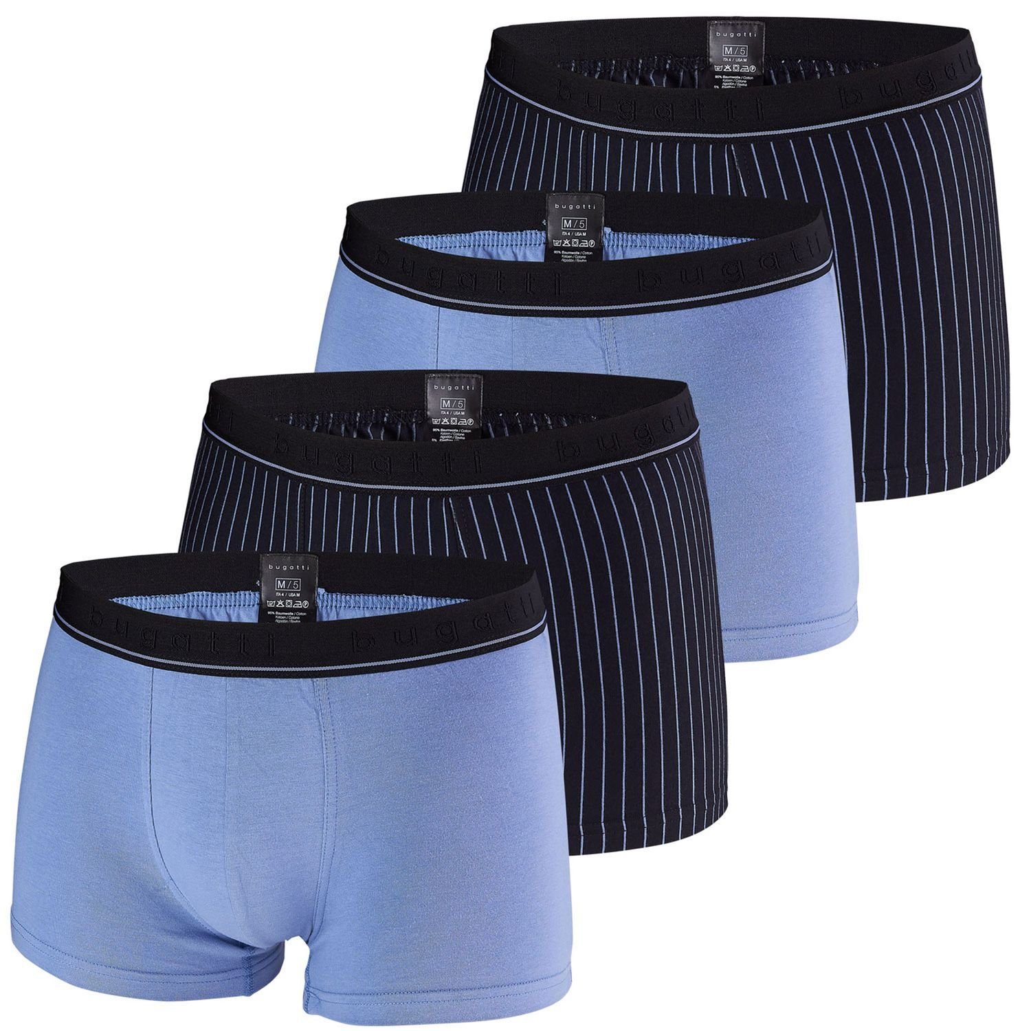 / Blau bugatti Pack (4-St) Boxershorts Herren Gestreift Boxershorts Pants bugatti im 4er /