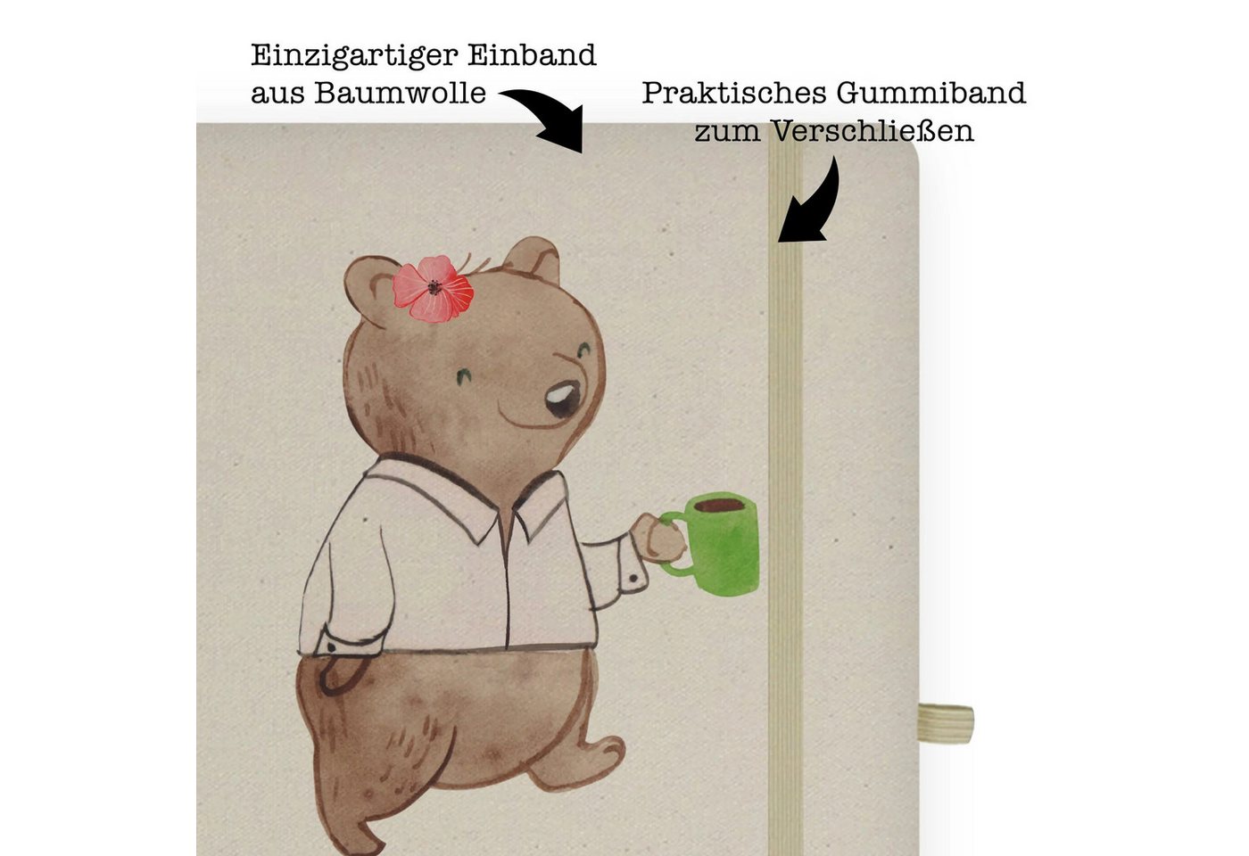 Thumbnail - Mr. & Mrs. Panda Notizbuch Ausbilderin Herz - Transparent - Geschenk, A5 Notizbuch Leder, Montag Mr. & Mrs. Panda, Hochw...