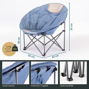 Skandika Campingstuhl Moonchair Kupari XL, Campingstuhlfaltbar, 150 kg Benutzergewicht, weich gepolstert