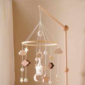 Coonoor Mobile Baby Bettglocke mit Sterne Hölz Hängende Mobile Windspiel