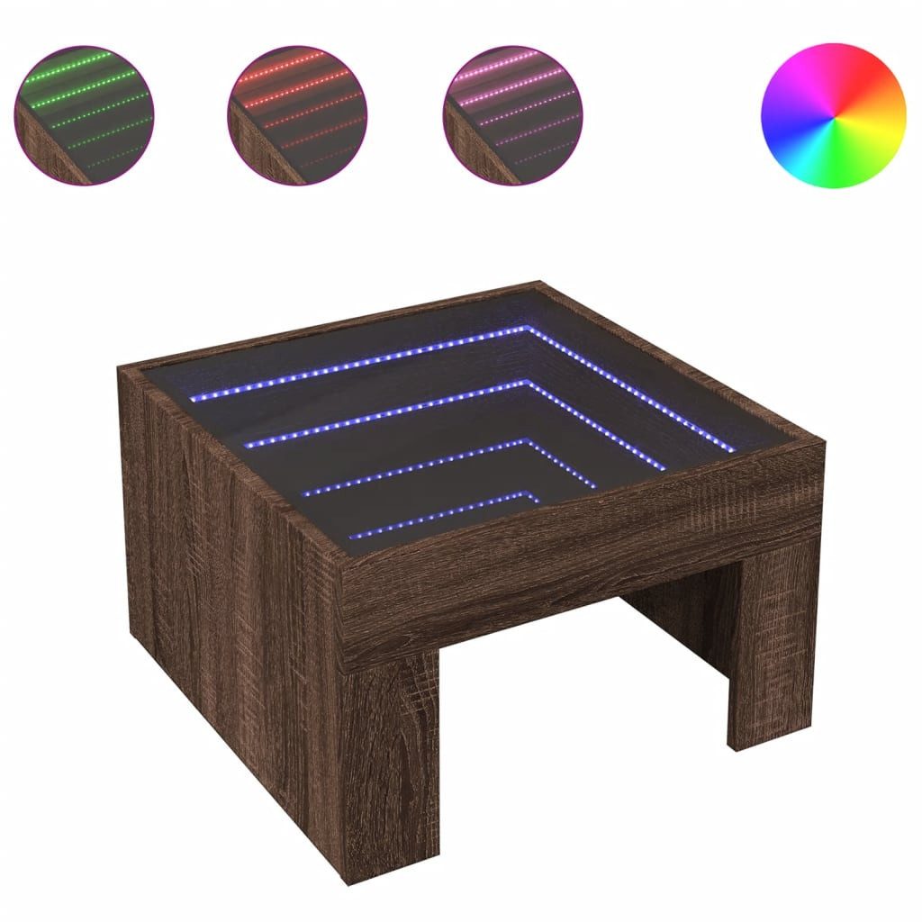vidaXL Couchtisch Couchtisch mit Infinity-LED Braun günstig online kaufen