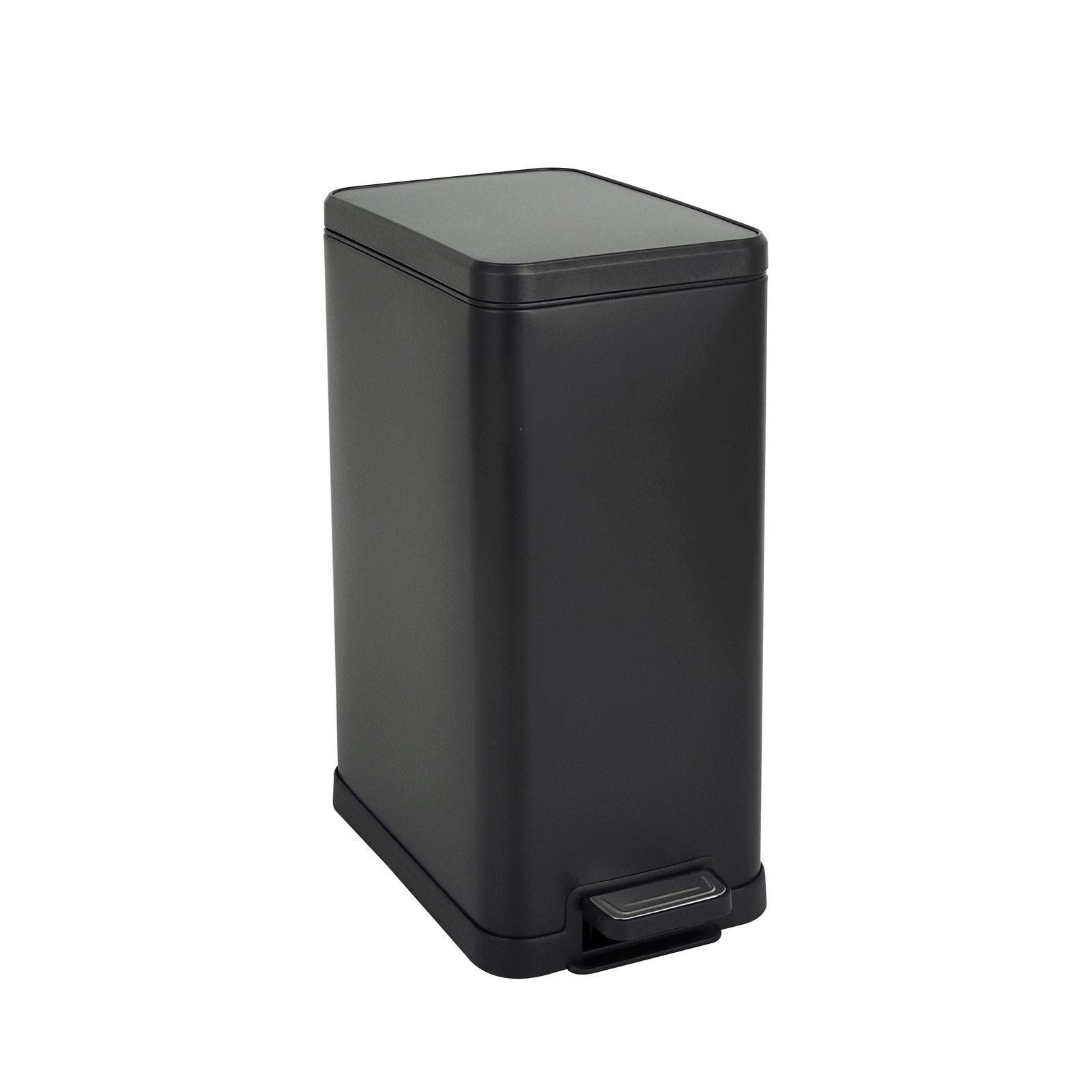 SVITA Mülleimer STM15, Treteimer, Kosmetikeimer, 15L, Stahl pulverbeschichtet, Schwarz