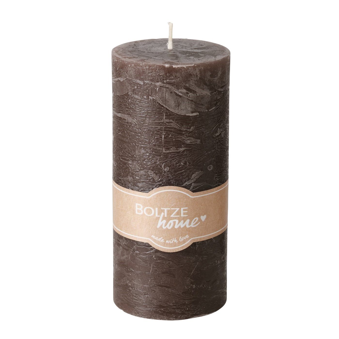 BOLTZE Stumpenkerze Stumpenkerze Casual, Ø 7 cm, 15 cm, Taupe
