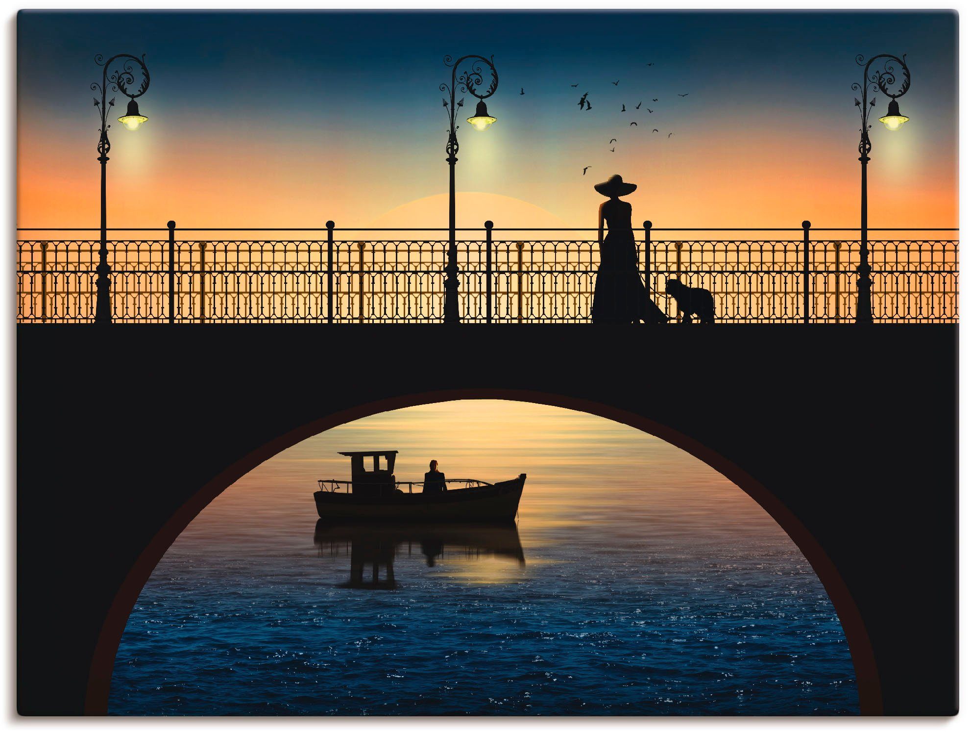 Artland Wandbild Begegnung an der Brücke, Brücken (1 St), als Alubild, Leinwandbild, Wandaufkleber oder Poster in versch. Größen | Poster