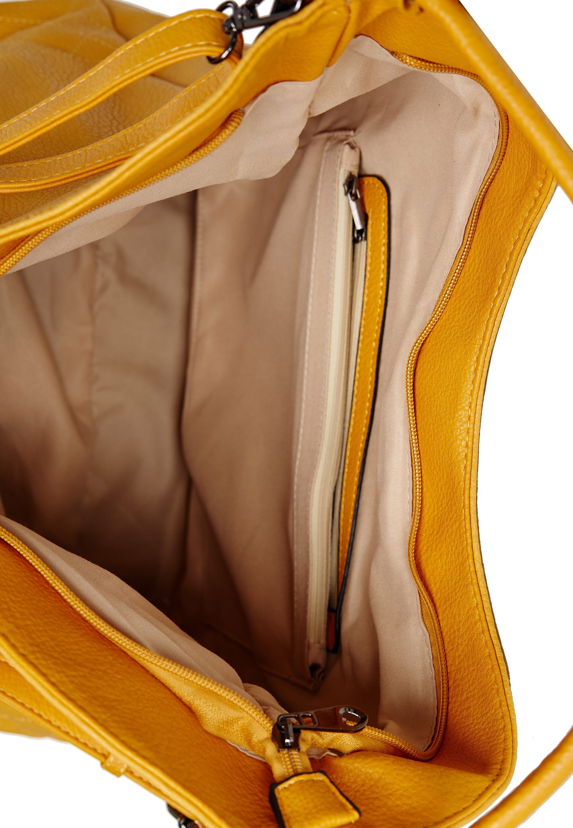 Lederoptok dekorativer, gelb Rautenmuster geflochtener in Harpa und Umhängetasche, Ziernaht mit