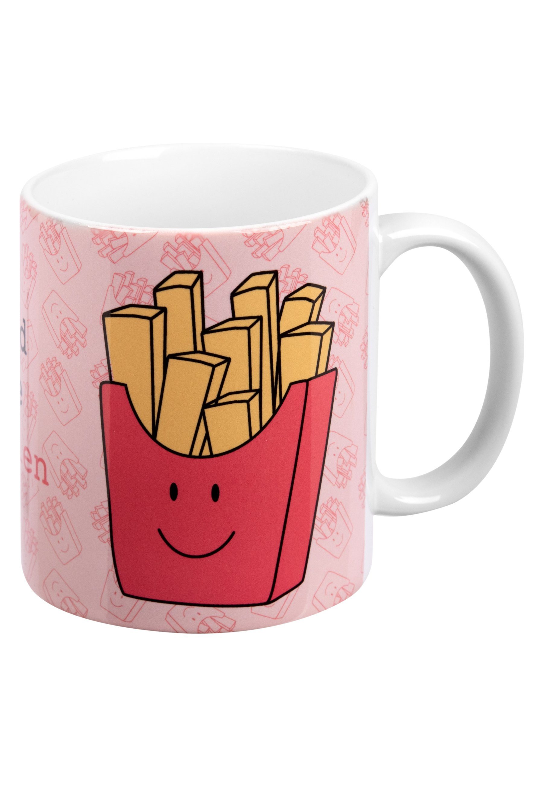 United Labels® Tasse Karma Tasse frittierte Keramik Kaffeetasse Sonnenstrahlen - Pommes sind Rosa
