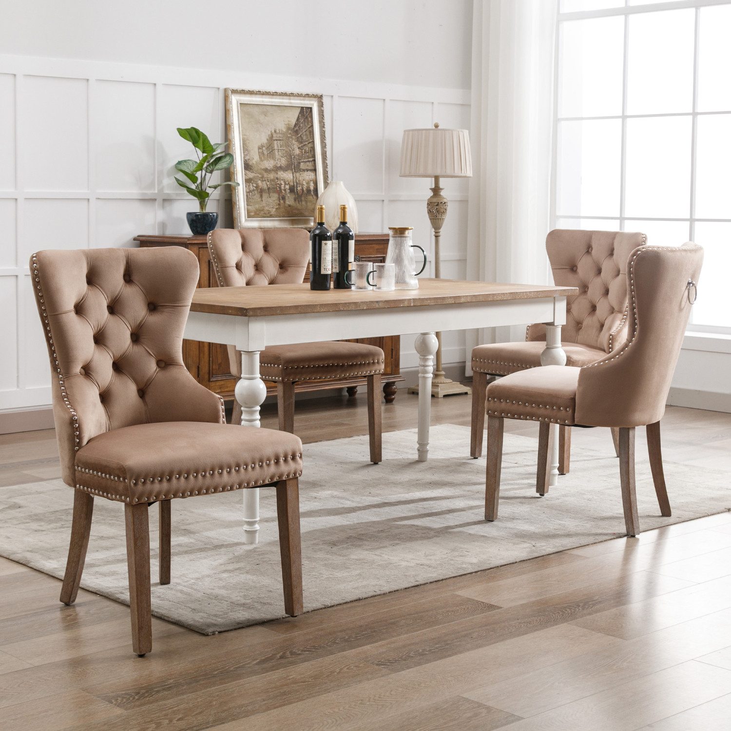 Flieks Esszimmerstuhl (Set, 4 St), 4er Set Polsterstühle Küchenstühle Wohnz günstig online kaufen