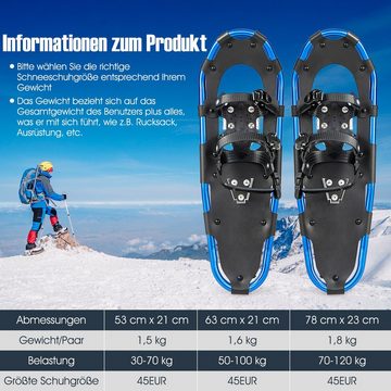 COSTWAY Schneeschuhe, mit Teleskop-Stöcke & Tragetasche, Aluminium