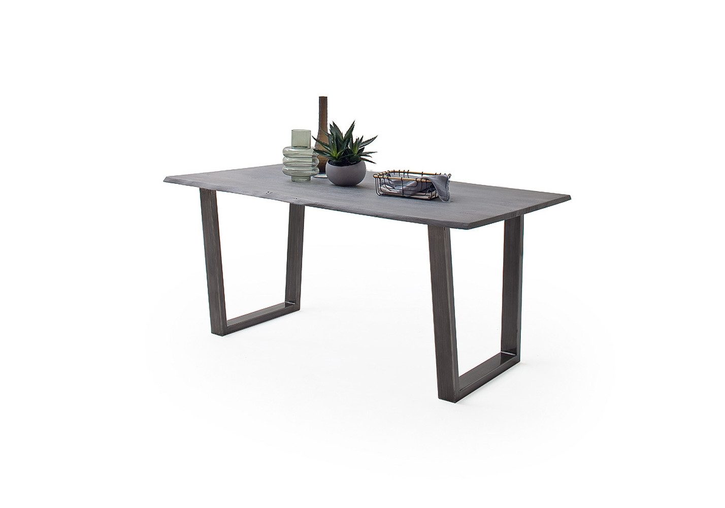 freiraum Baumkantentisch Calabria, in Akazie grau / antik - 180x76,5x90 (BxHxT)