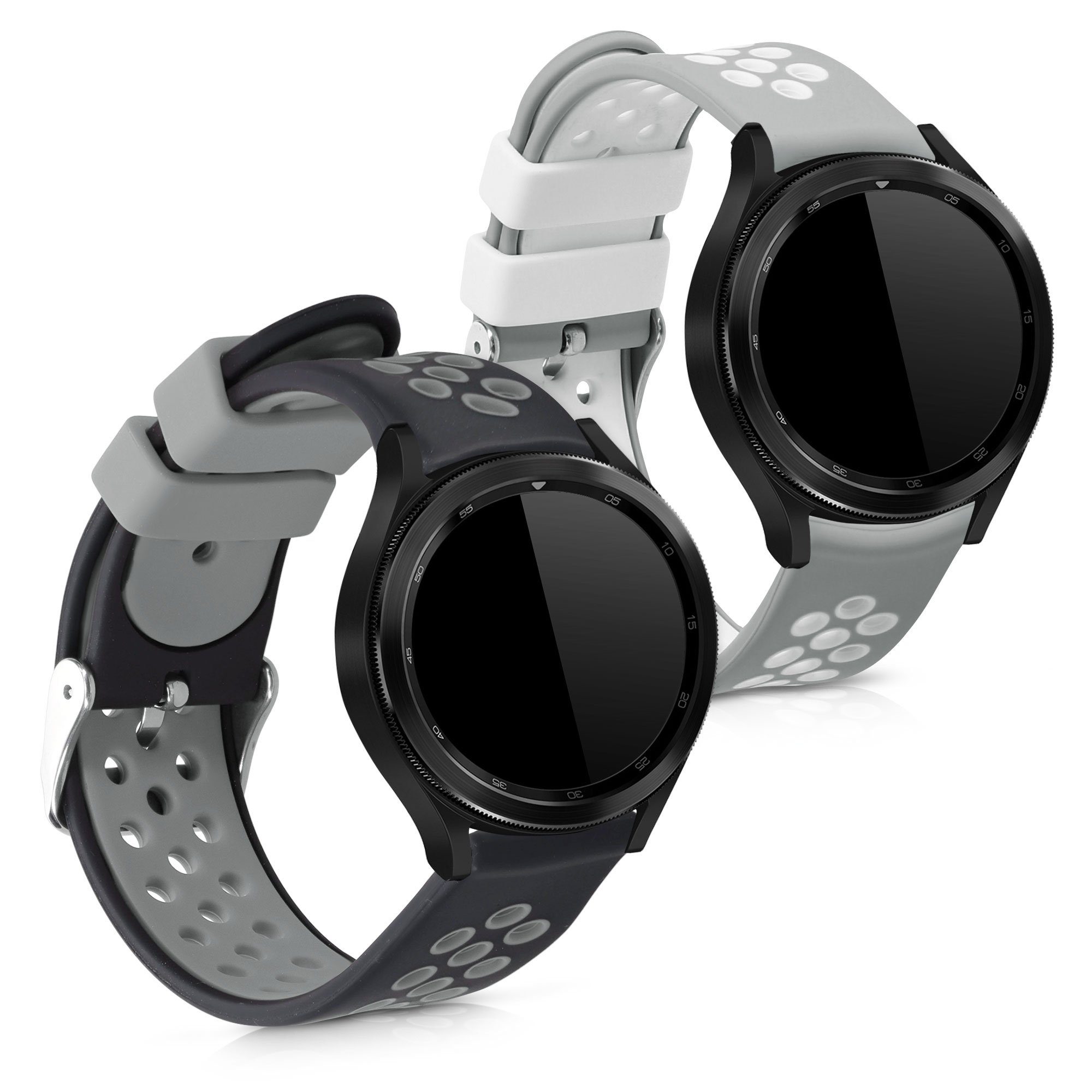 kwmobile Uhrenarmband 2x Sportarmband für Samsung Galaxy Watch 4 Classic ( 46mm), Armband TPU Silikon Set Fitnesstracker