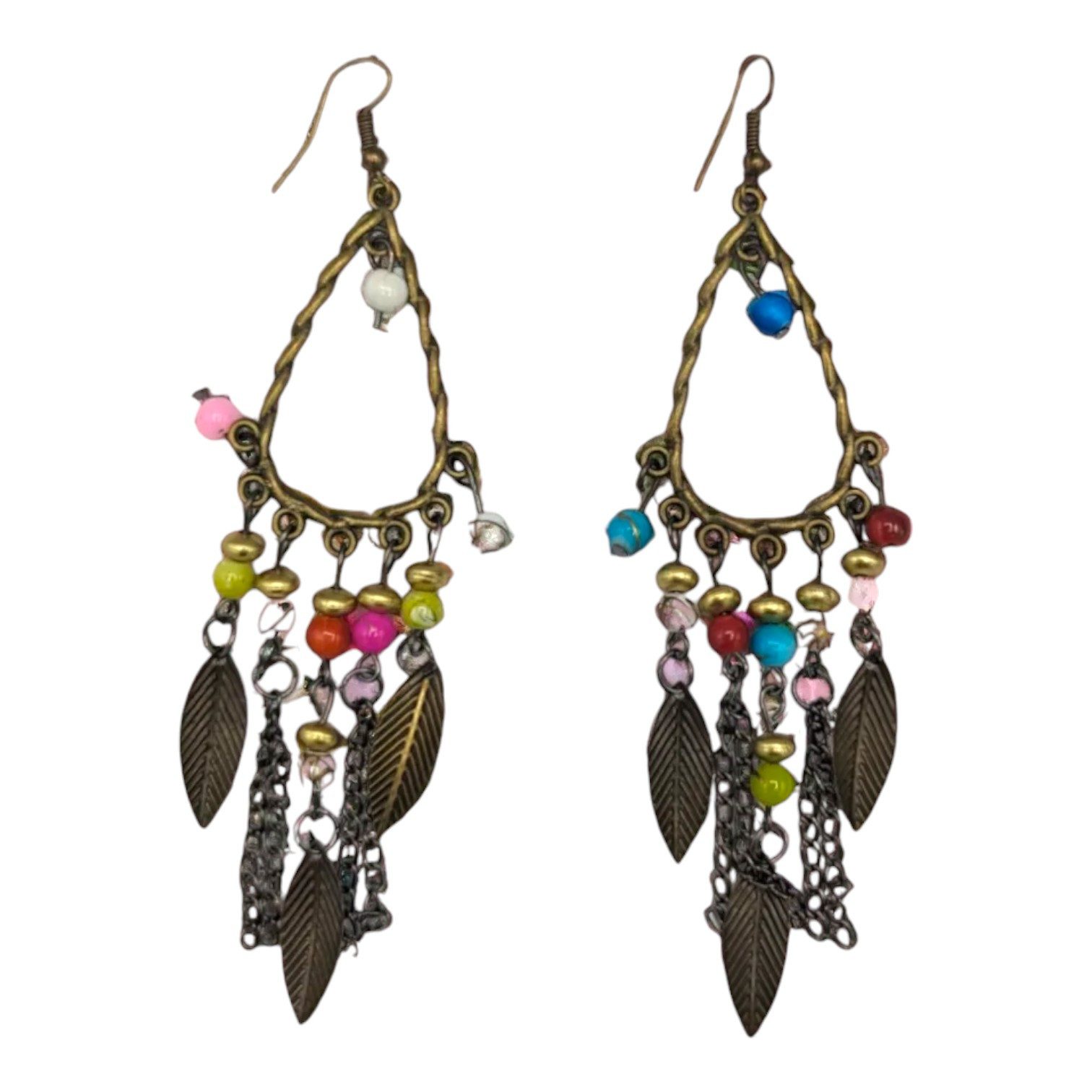 Eyecatcher Paar Ohrhaken Bunte Boho-Federohrringe mit günstig online kaufen