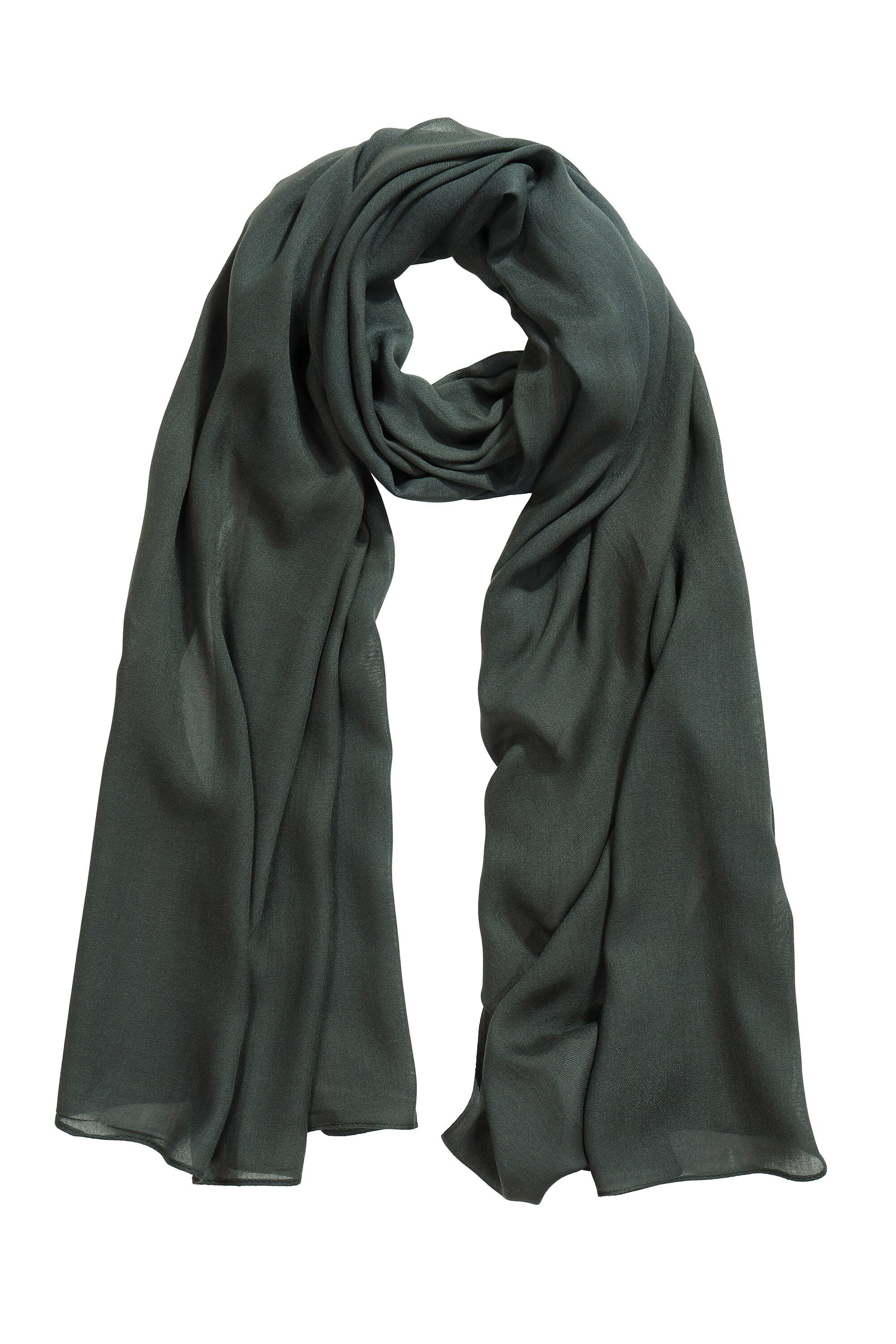 Ulla Popken Halstuch Schal einfarbig feine Fransenkante günstig online kaufen