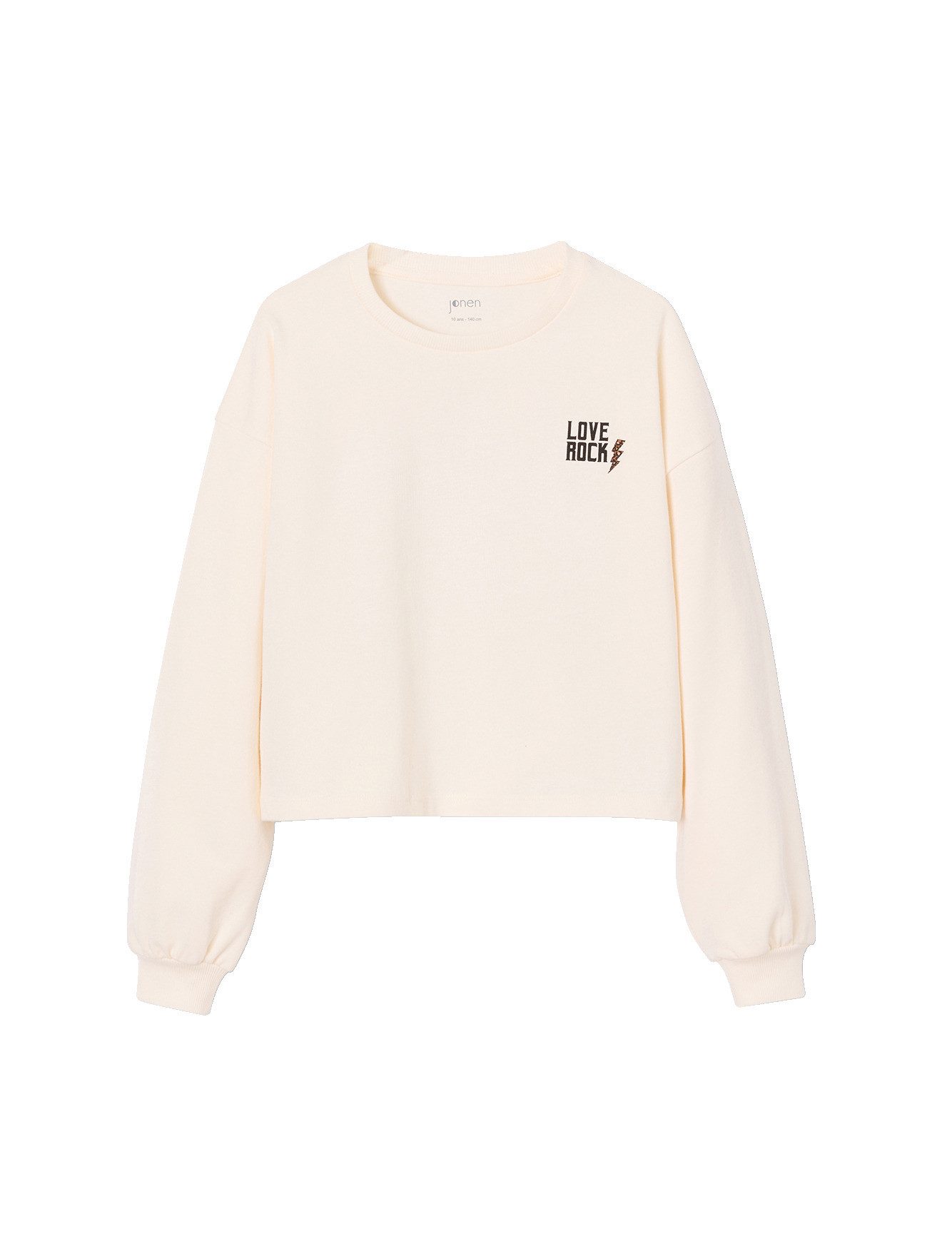 jonen Langarmshirt Mädchen Cropped-Shirt mit Motiv hinten