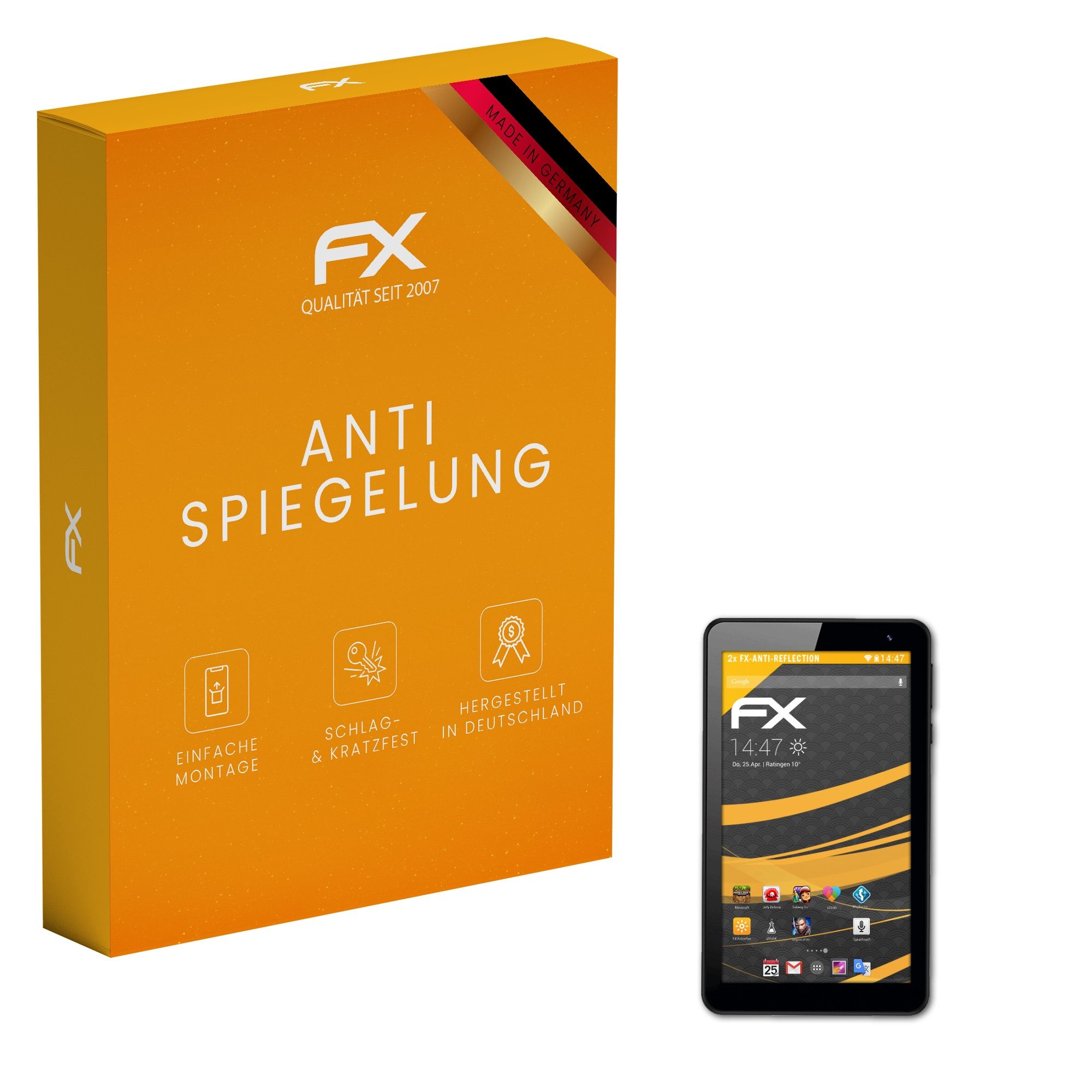 atFoliX Schutzfolie für Positivo Twist Tab Lady Bug, (2 Folien), Entspiegelnd und stoßdämpfend