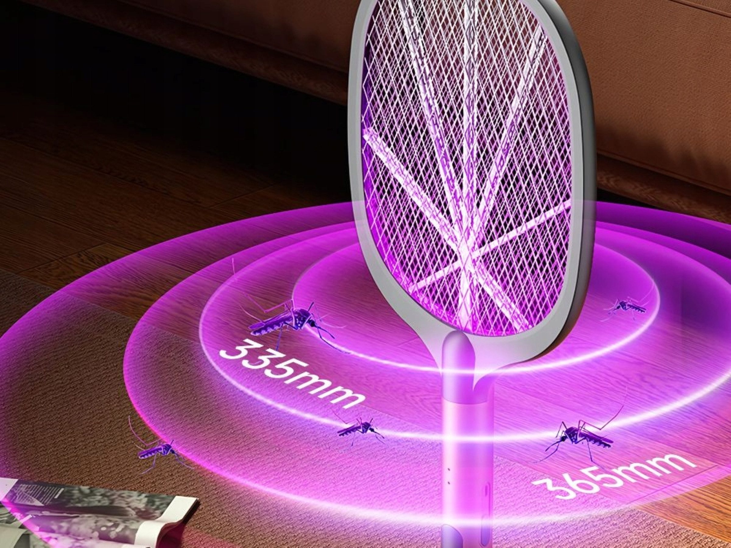 Verkgroup Fliegenklatsche Elektrische Fliegenklatsche UV Insektenlampe Mückenfalle Akku USB, UV-Licht, 3000V Hochspannung, USB-Akku, Ständer