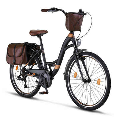 Licorne Bike Cityrad Licorne Bike Stella Plus Premium City Bike in Zoll Aluminium Fahrrad für Mädchen, Jungen, Herren und Damen - 21 Gang-Schaltung - Hollandfahrrad