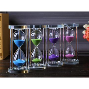 HIBNOPN Sanduhr Transparent Sanduhr Timer Sand Uhr Handwerk Glas Dekoration 15Minuten