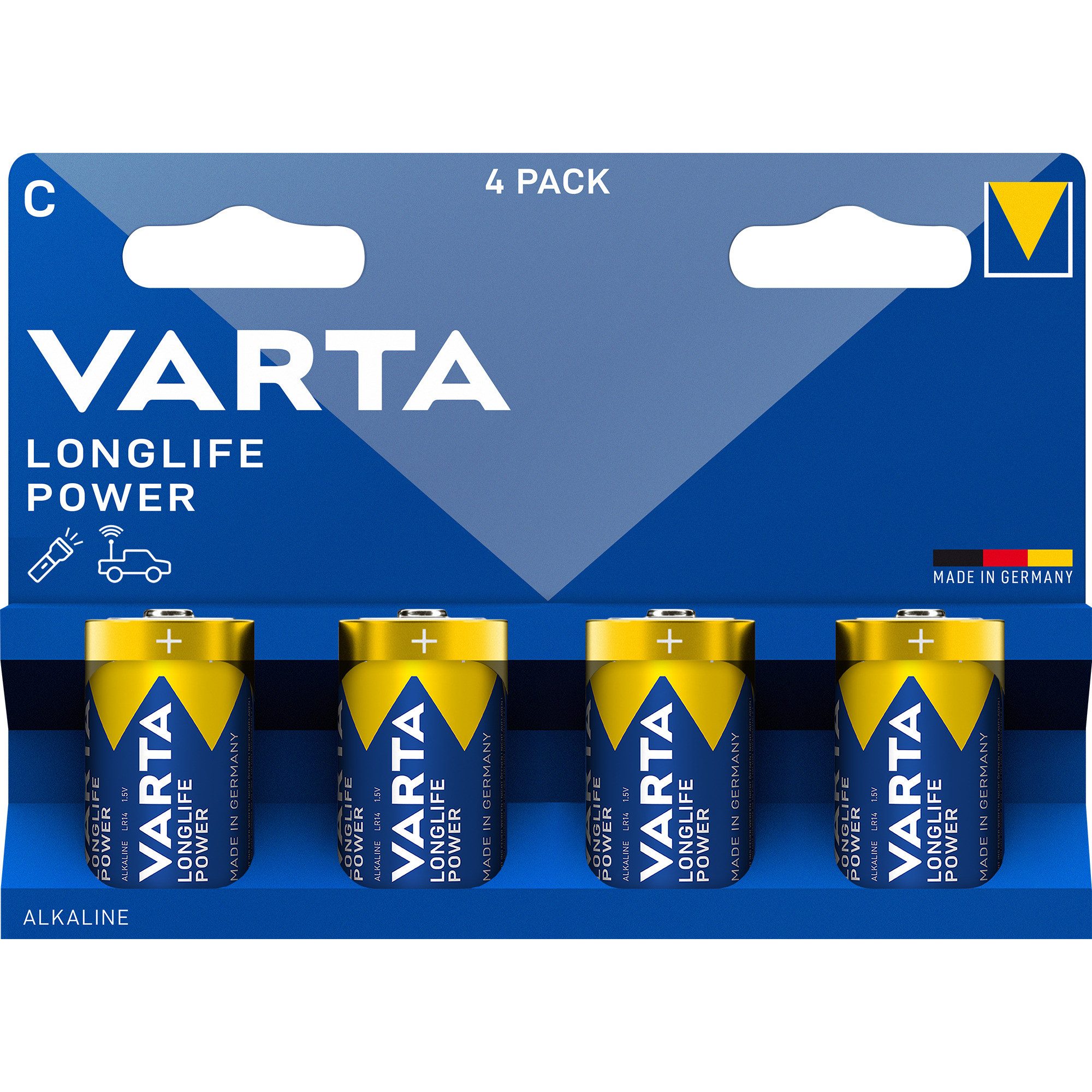 VARTA VARTA Longlife Power Batterie LR14, C (Baby), (4 Batterie