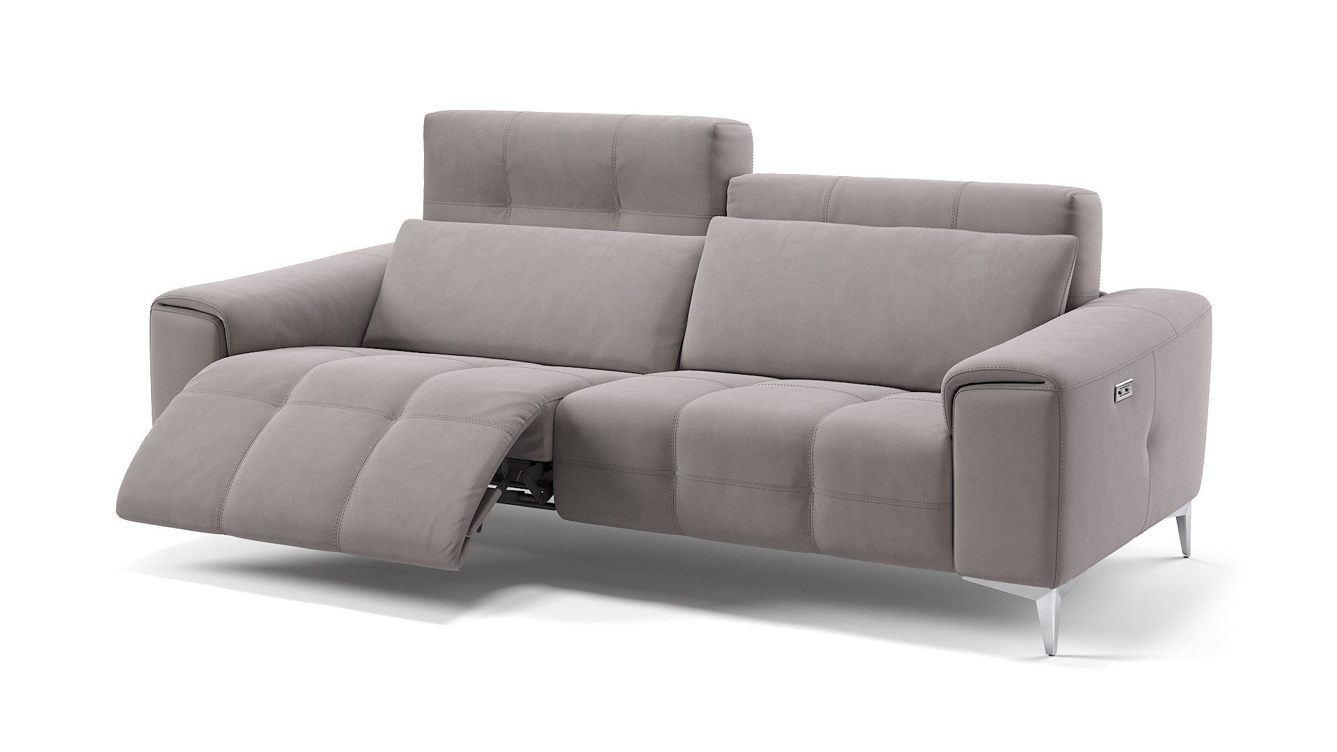 Sofanella Big-Sofa Sofanella - Stoff 3-Sitzer Sofa SALENTO in Hellgrau XL: 234 x 100 cm