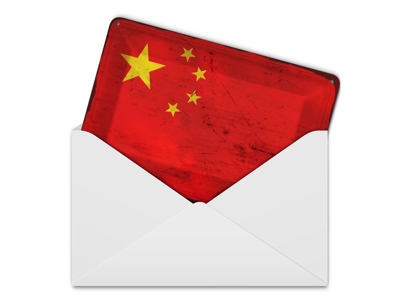 Femer GmbH Postkarte Flagge China 14x10 cm Flag of China Rost, unfrankiert