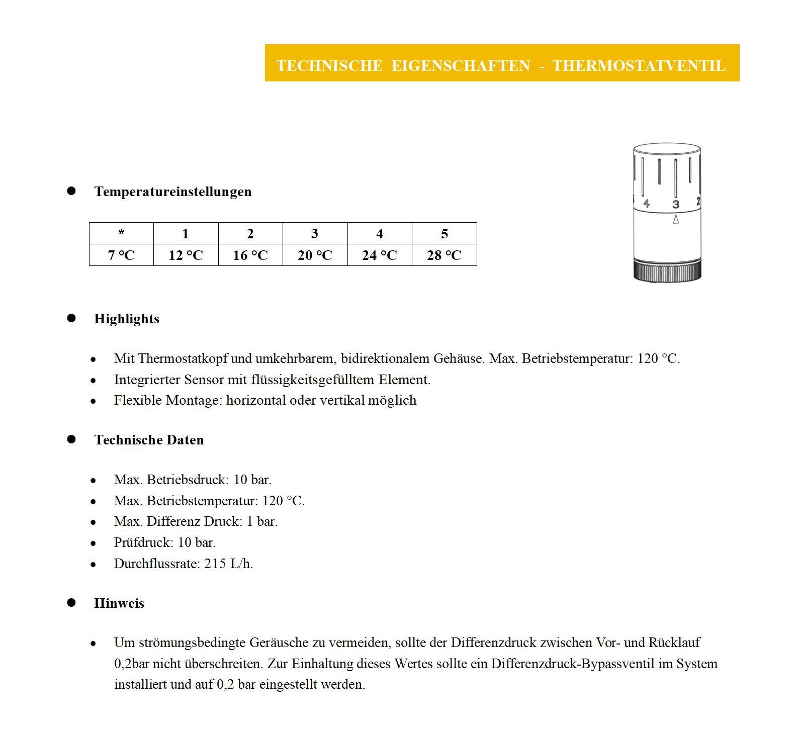 WITEN&NOCK Heizkörperthermostat Design Thermostatkopf M30x1,5mm Heizkörperventil Universal weiß, (1 St)