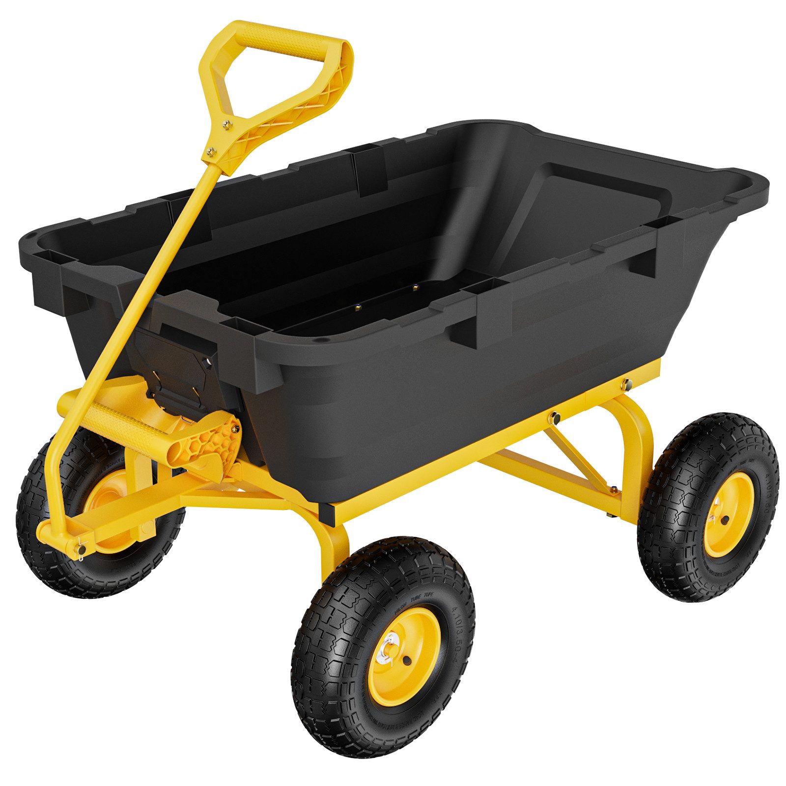 VINGLI Bollerwagen Gartenwagen mit Kippfunktion, Schubkarre mit 4 Rädern